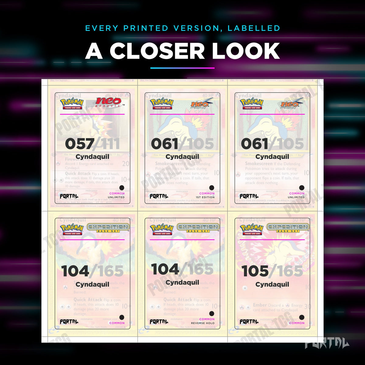 Close up of one Cyndaquil placeholder page