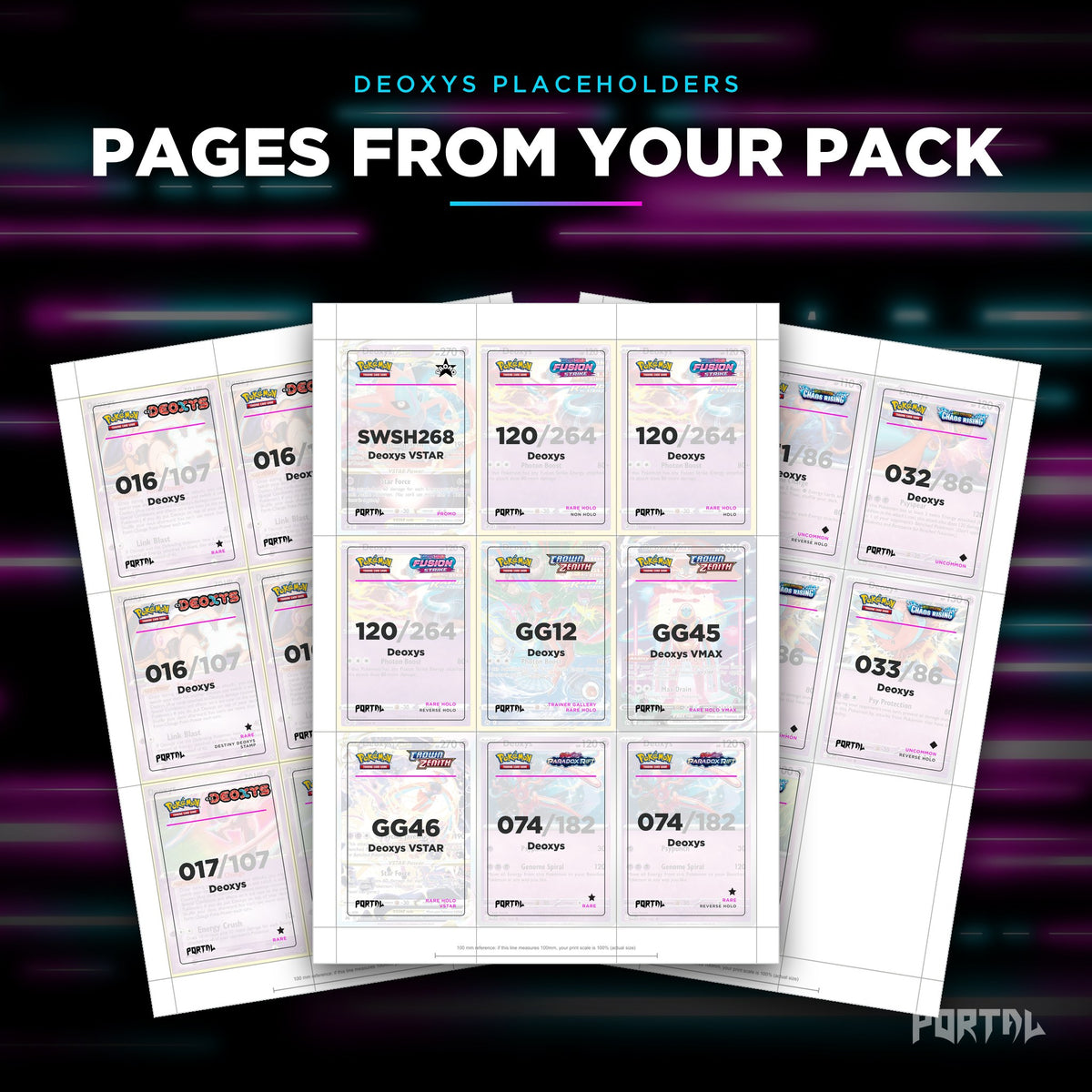 Pages from the Deoxys placeholder pack
