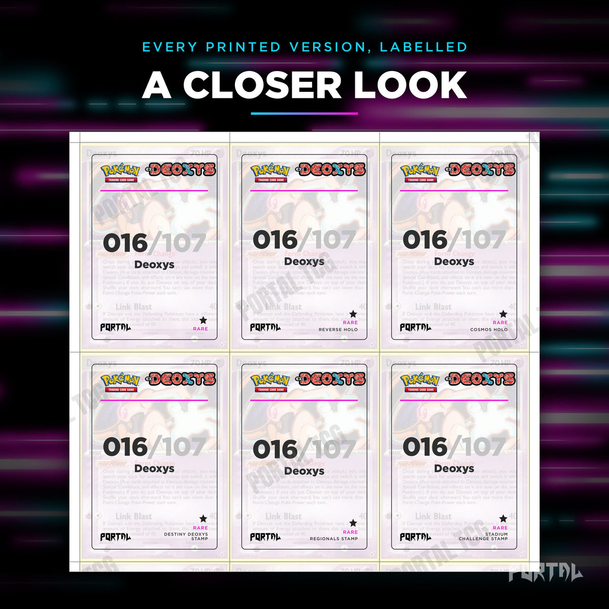 Close up of one Deoxys placeholder page