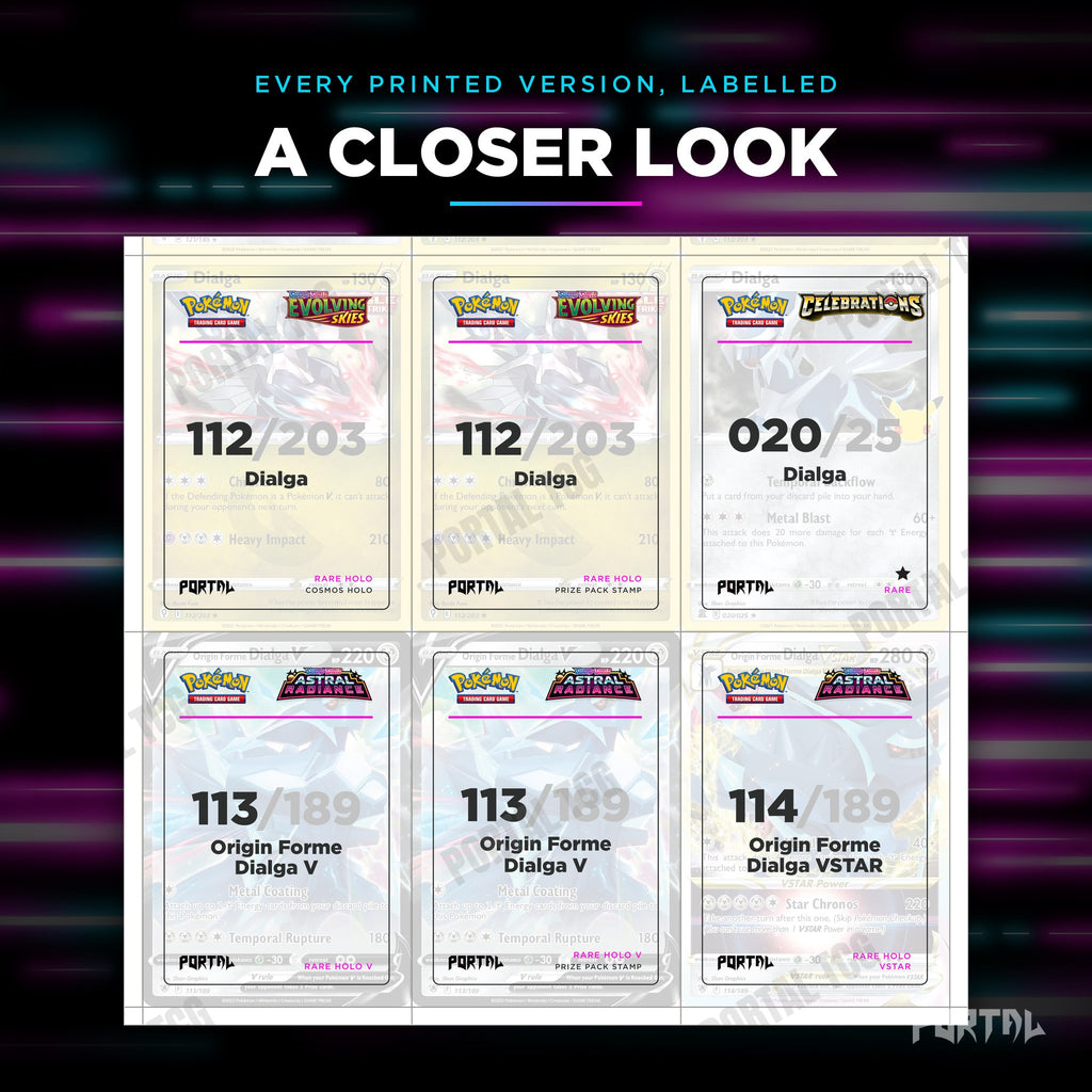 Close up of one Dialga placeholder page