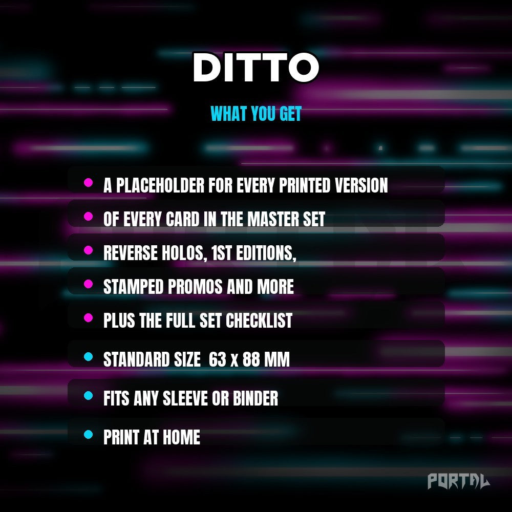 What you get in the Ditto placeholder pack