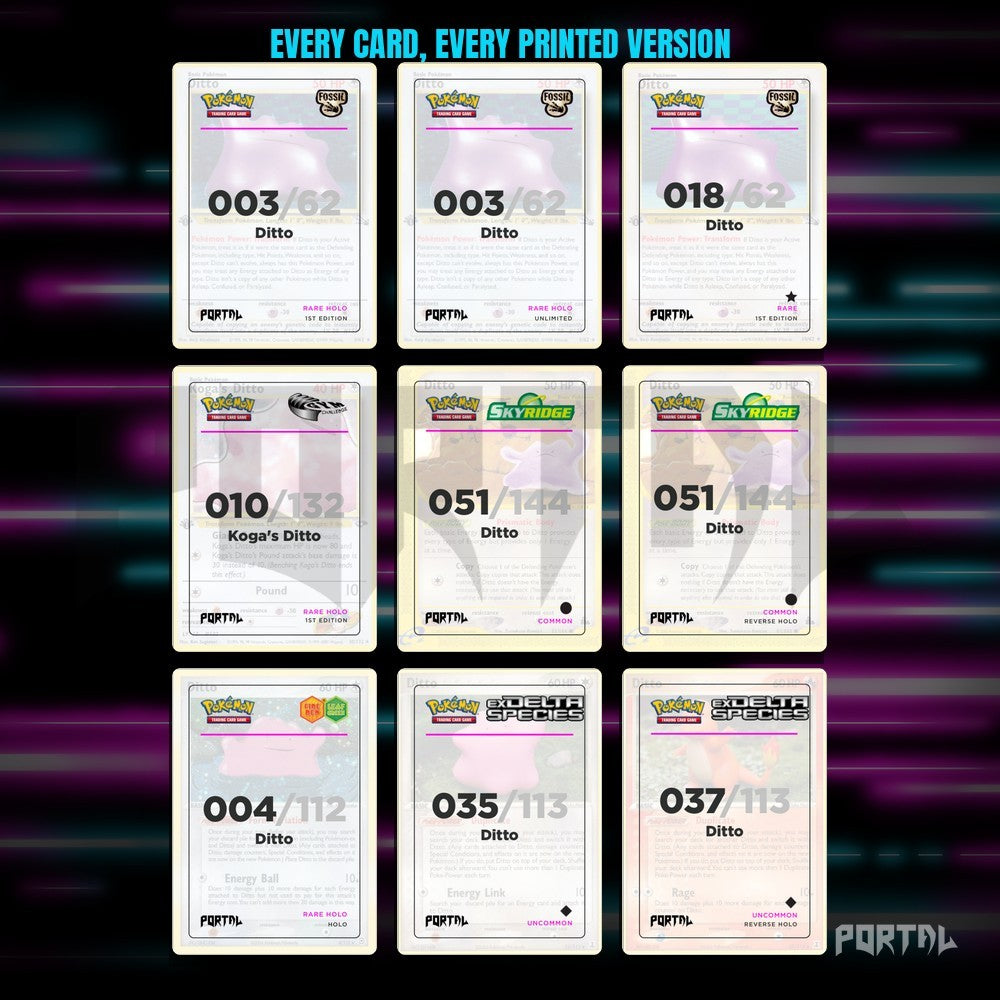 A binder page of Ditto placeholders