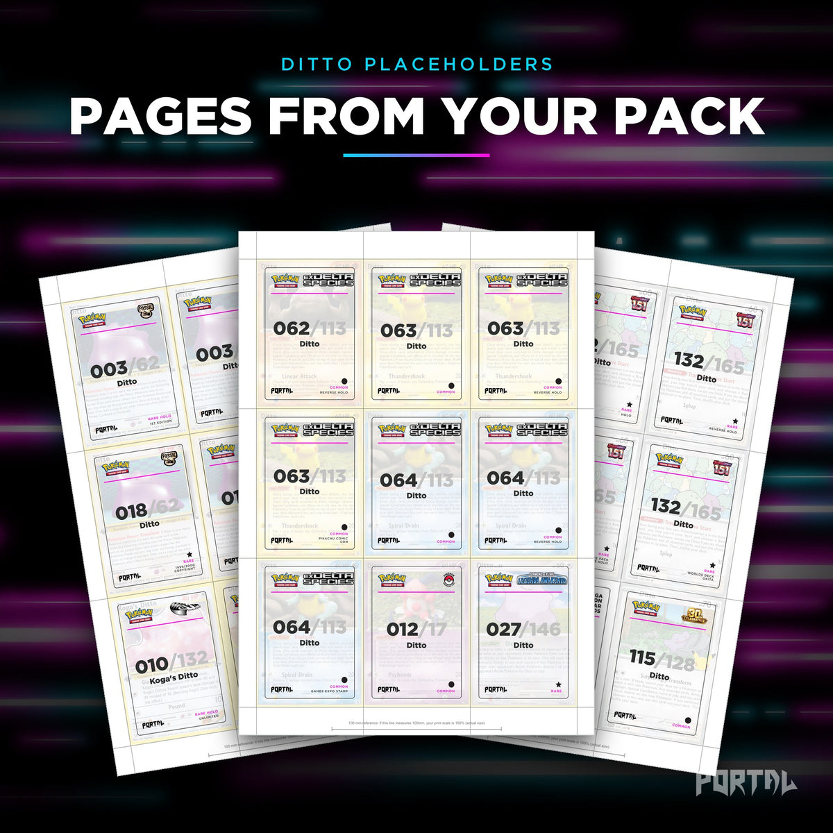 Pages from the Ditto placeholder pack