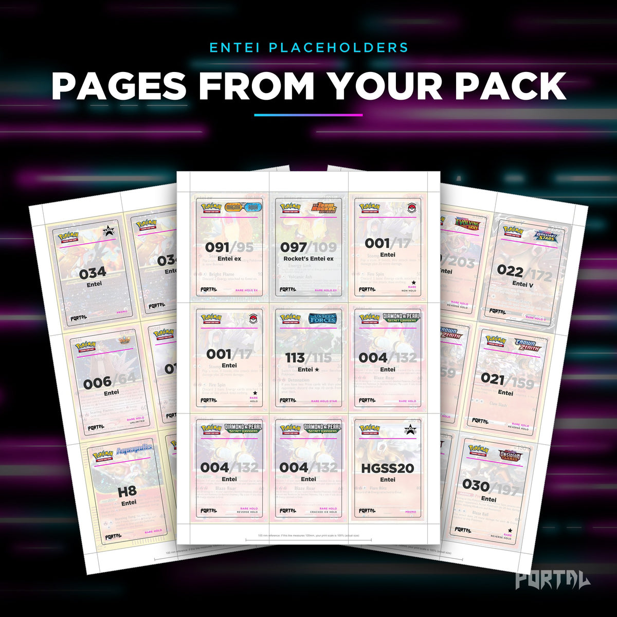 Pages from the Entei placeholder pack