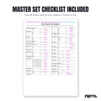 The Entei master set checklist included in the pack