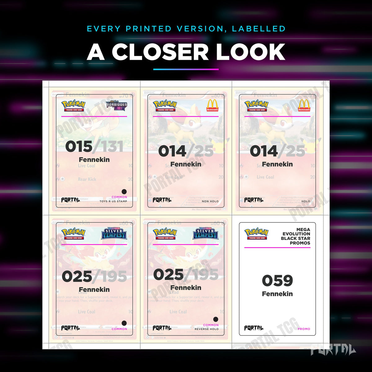 Close up of one Fennekin placeholder page