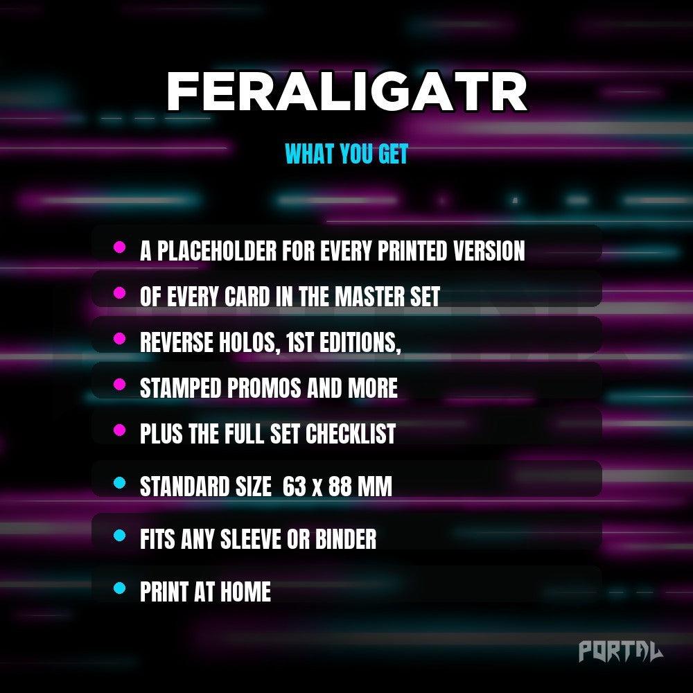 What you get in the Feraligatr placeholder pack