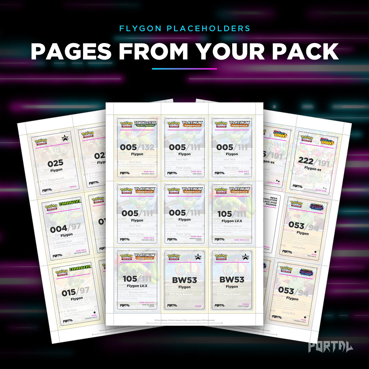 Pages from the Flygon placeholder pack