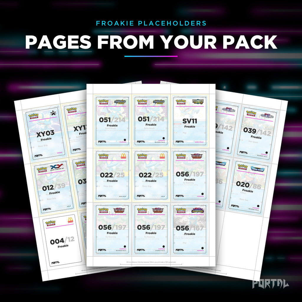 Pages from the Froakie placeholder pack