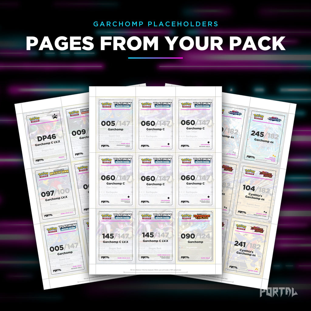 Pages from the Garchomp placeholder pack