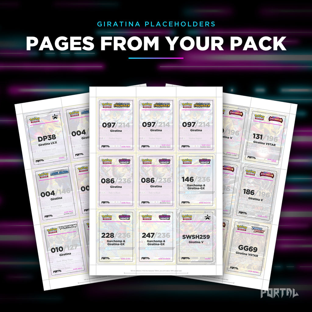 Pages from the Giratina placeholder pack