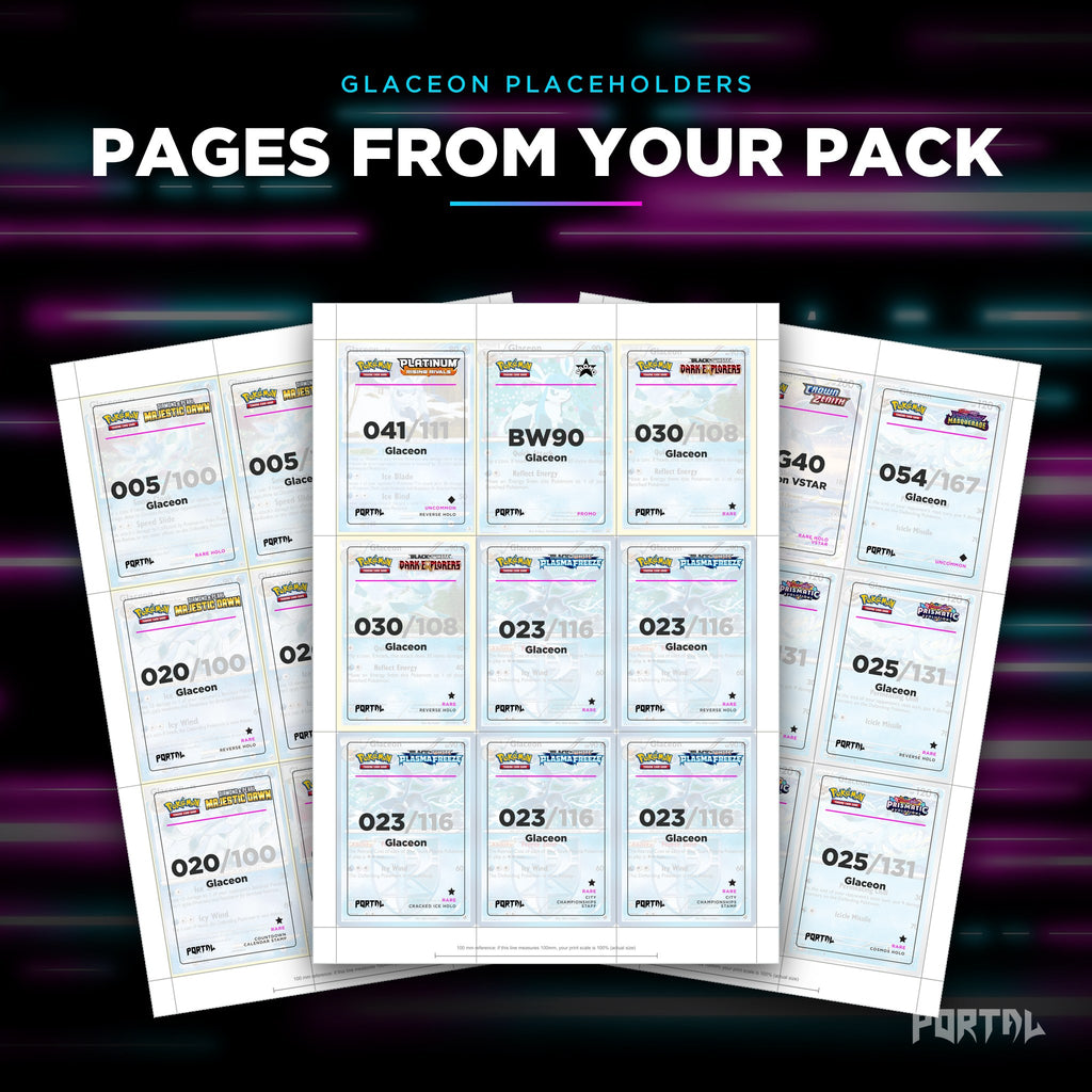 Pages from the Glaceon placeholder pack