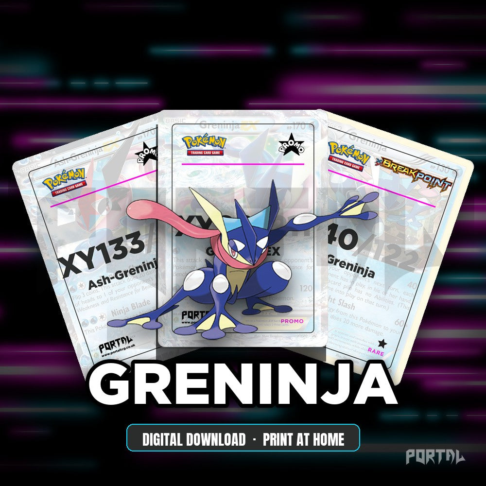 Greninja character master set placeholder cards, digital download, Portal TCG