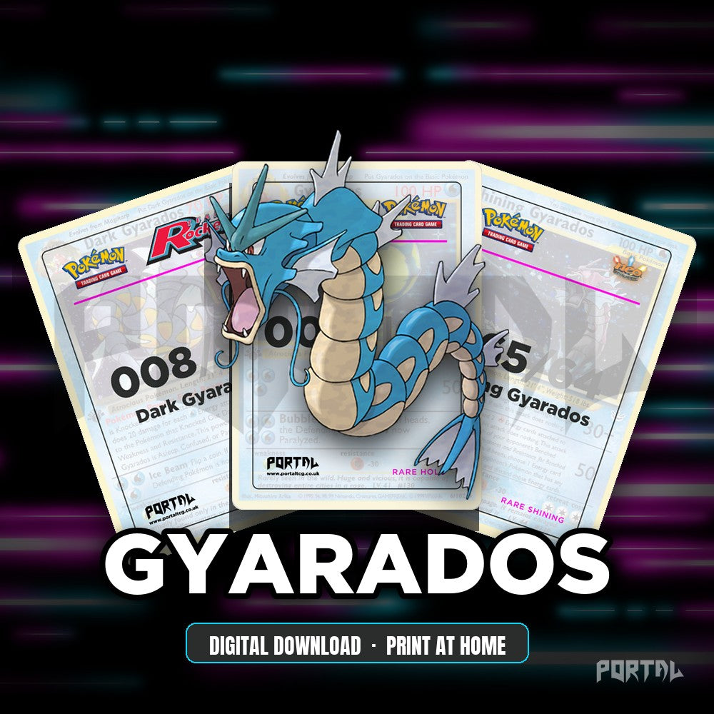 Gyarados character master set placeholder cards, digital download, Portal TCG