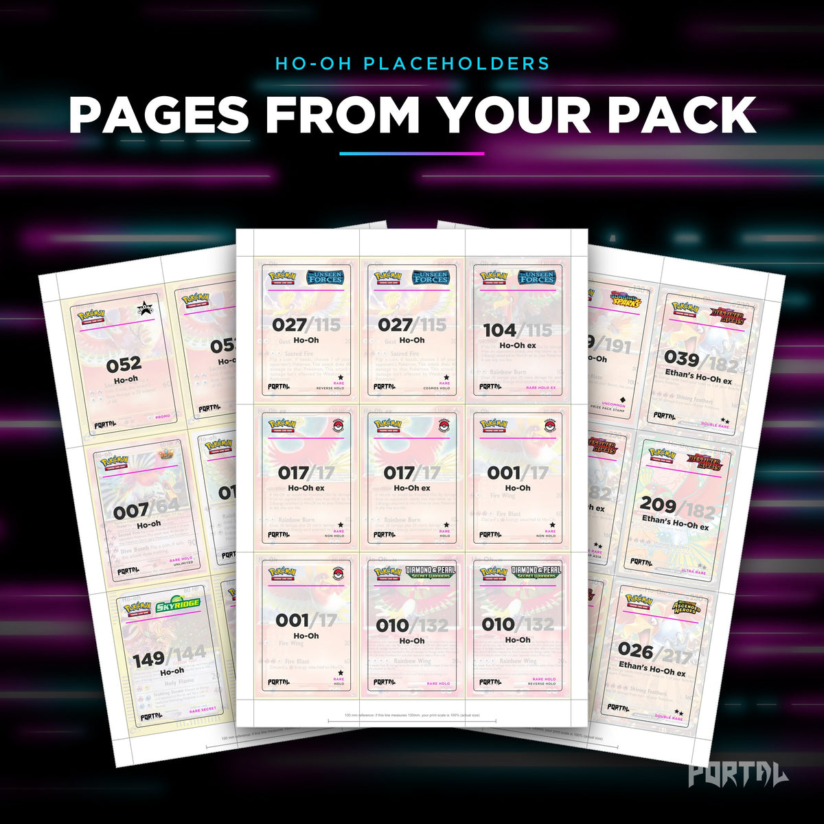 Pages from the Ho-Oh placeholder pack