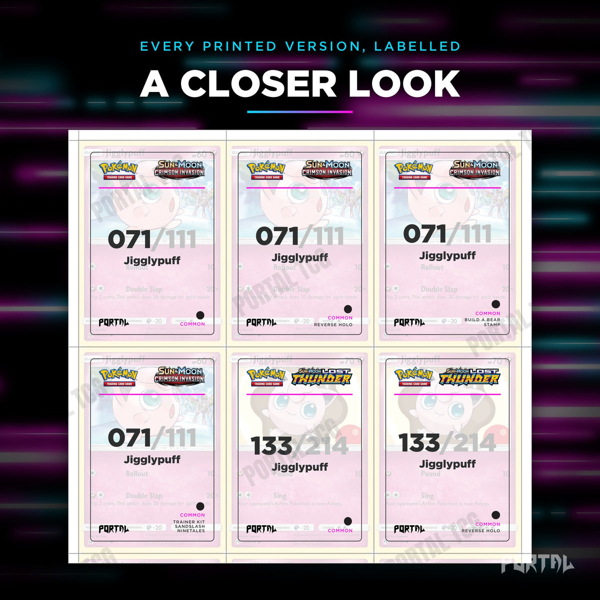 Close up of one Jigglypuff placeholder page