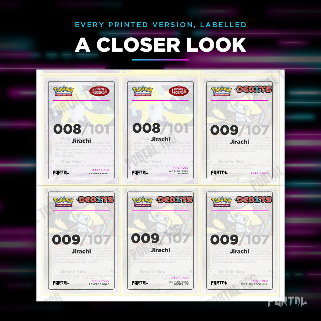 Close up of one Jirachi placeholder page