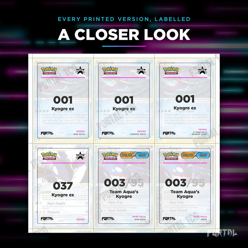 Close up of one Kyogre placeholder page