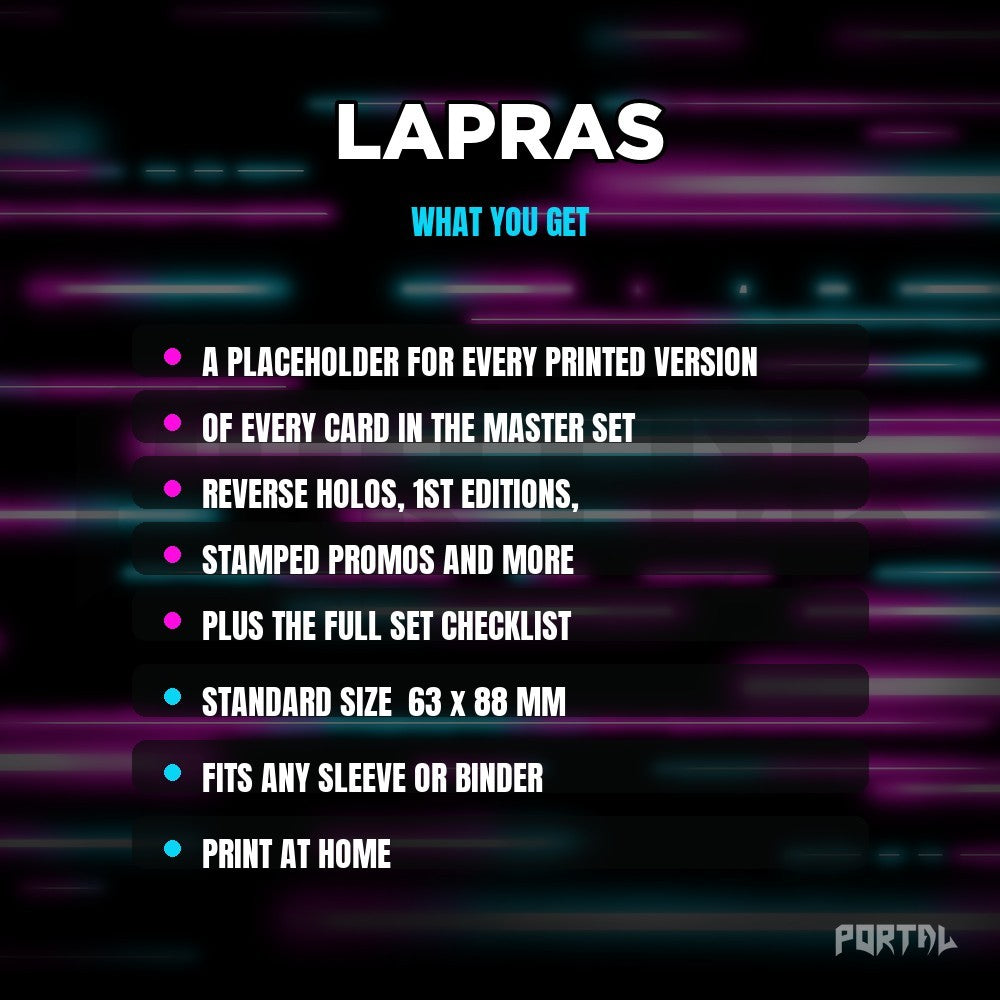 What you get in the Lapras placeholder pack
