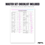 The Latias master set checklist included in the pack
