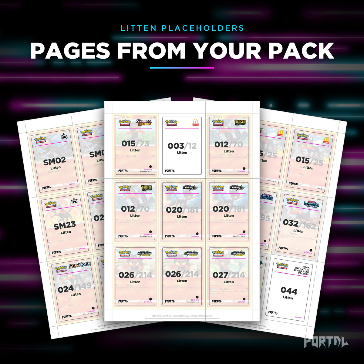 Pages from the Litten placeholder pack