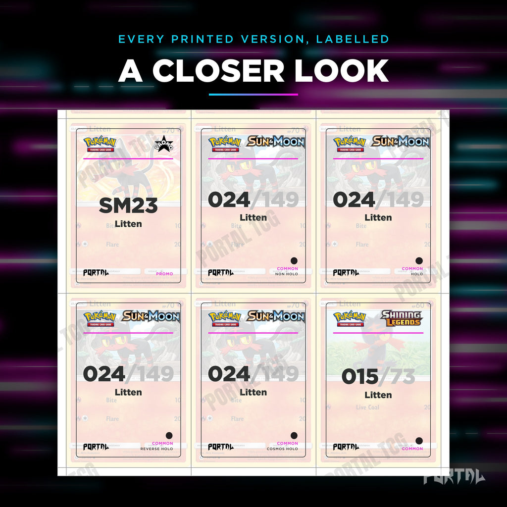 Close up of one Litten placeholder page