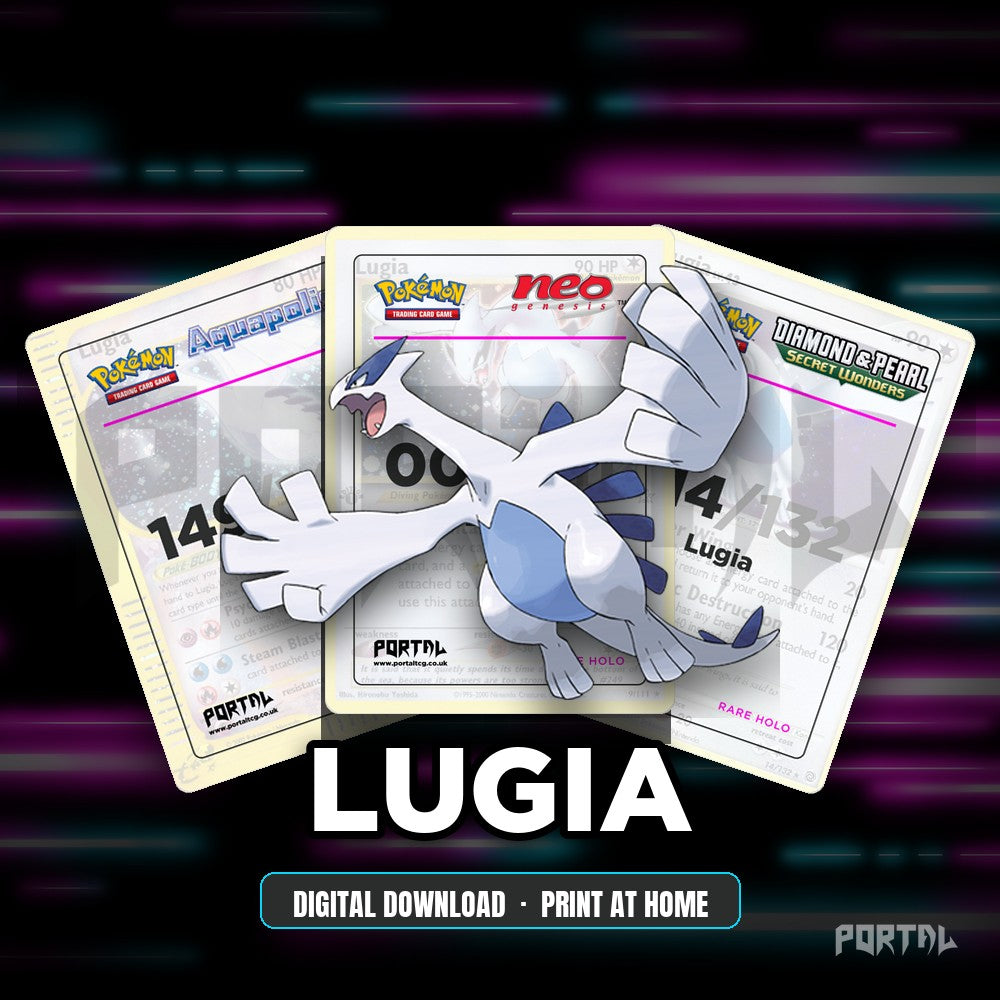 Lugia character master set placeholder cards, digital download, Portal TCG
