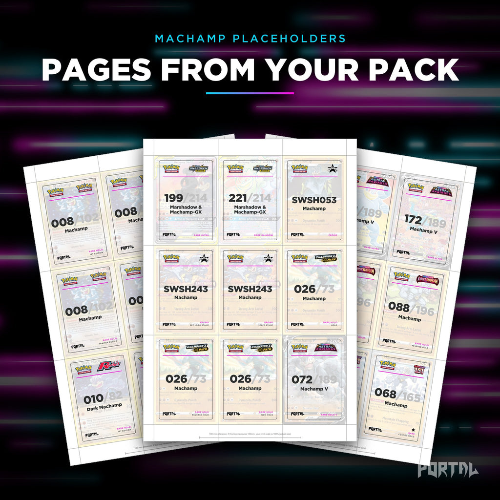 Pages from the Machamp placeholder pack