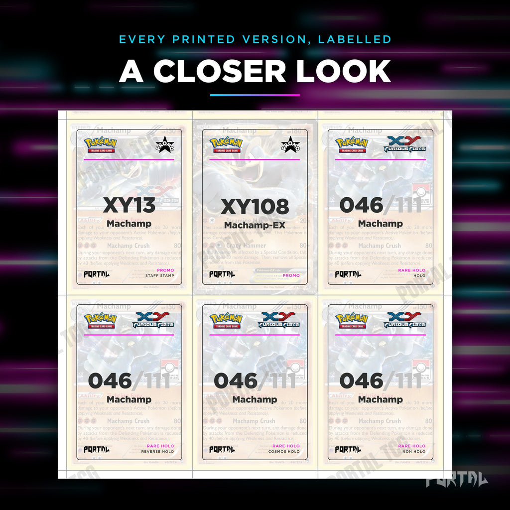 Close up of one Machamp placeholder page