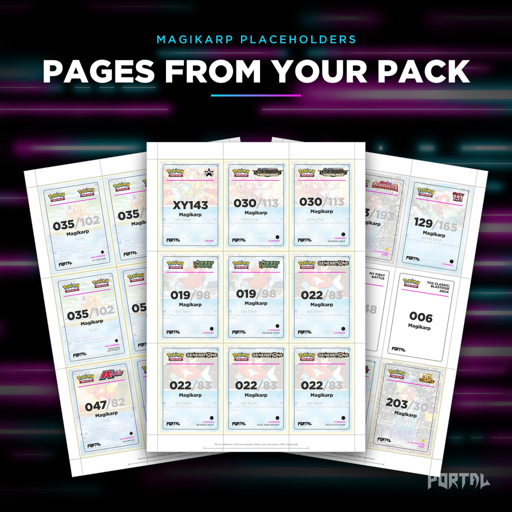 Pages from the Magikarp placeholder pack