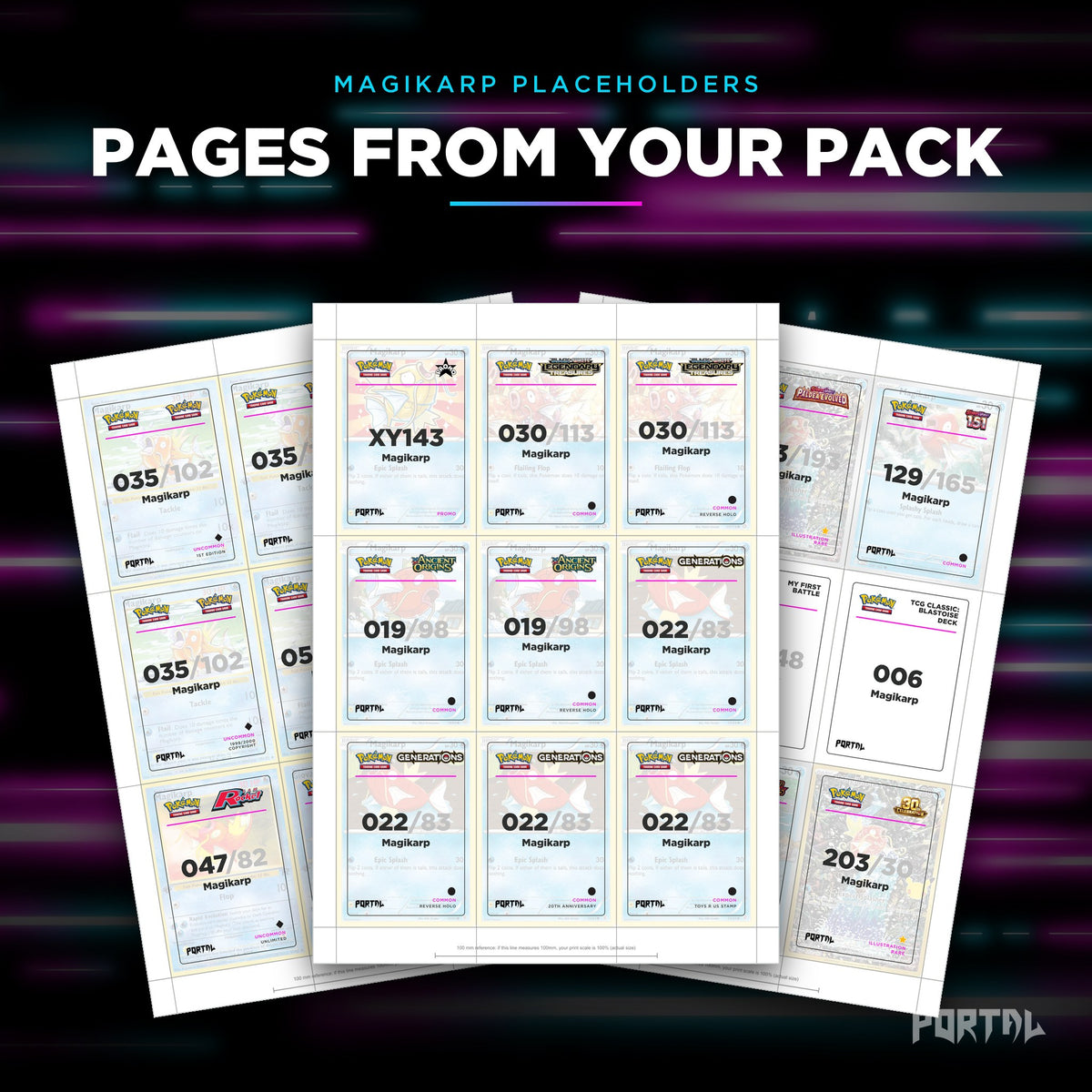 Pages from the Magikarp placeholder pack