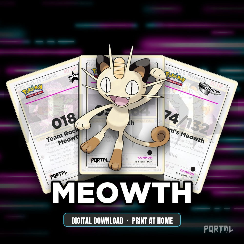 Meowth character master set placeholders, digital download