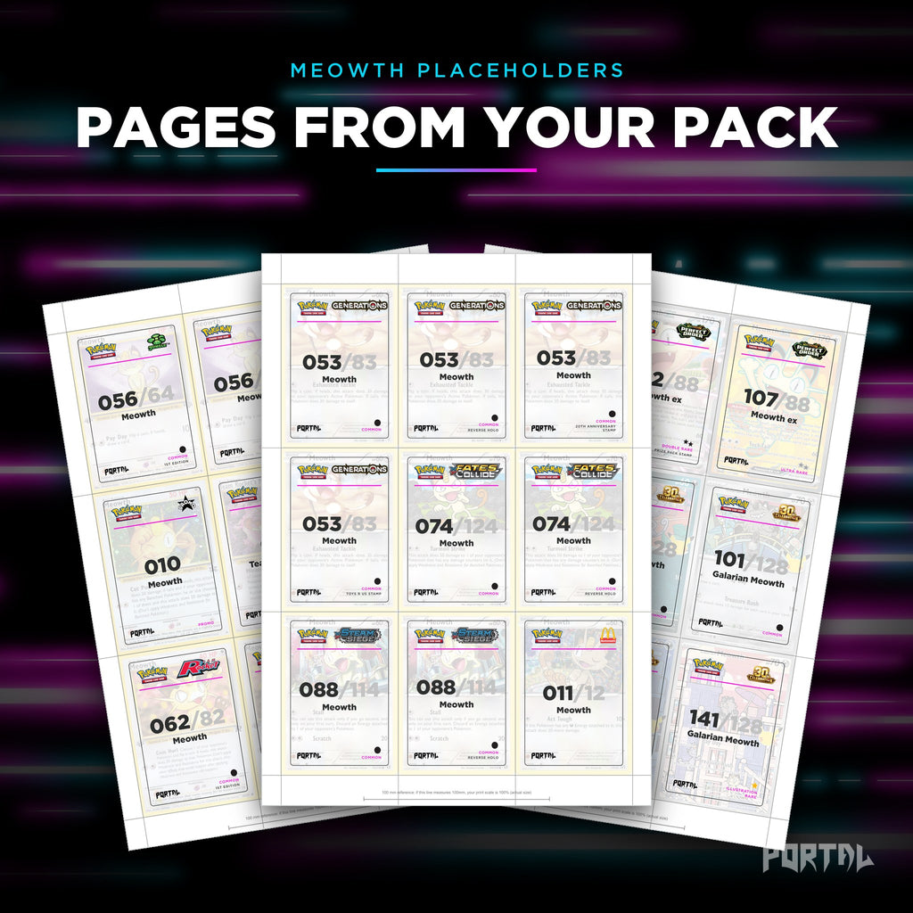 Pages from the Meowth placeholder pack