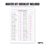 The Meowth master set checklist included in the pack