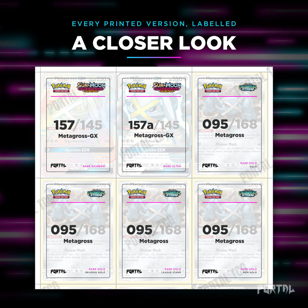 Close up of one Metagross placeholder page