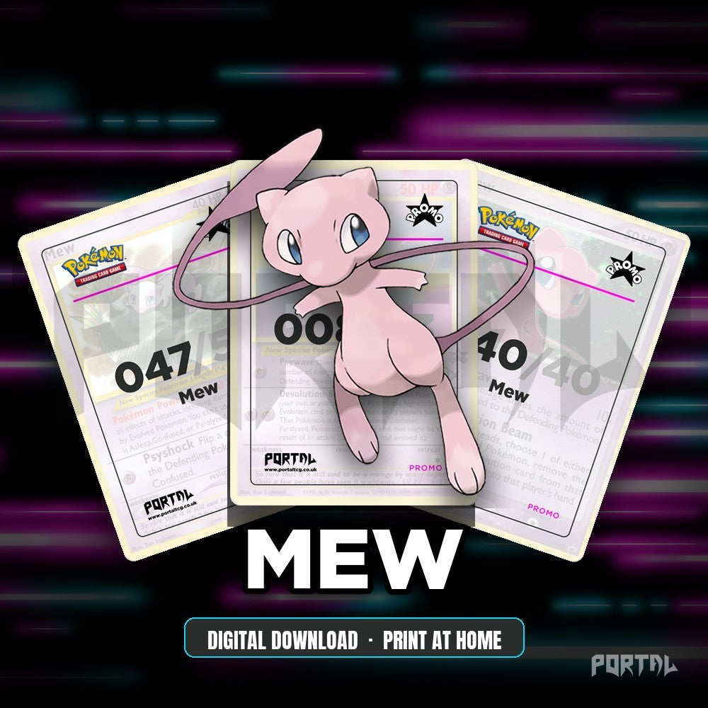 Mew character master set placeholders, digital download, Portal TCG