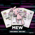 Mew character master set placeholder cards, digital download, Portal TCG