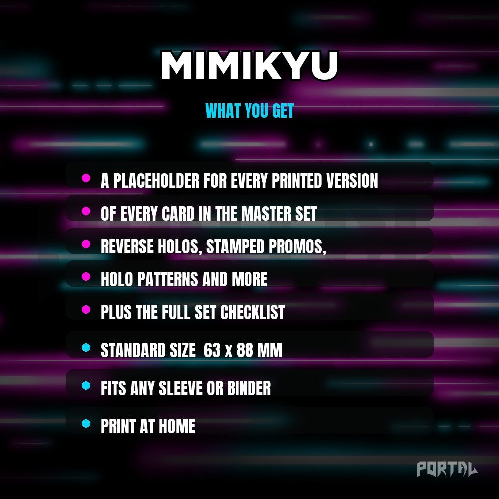 What you get in the Mimikyu placeholder pack