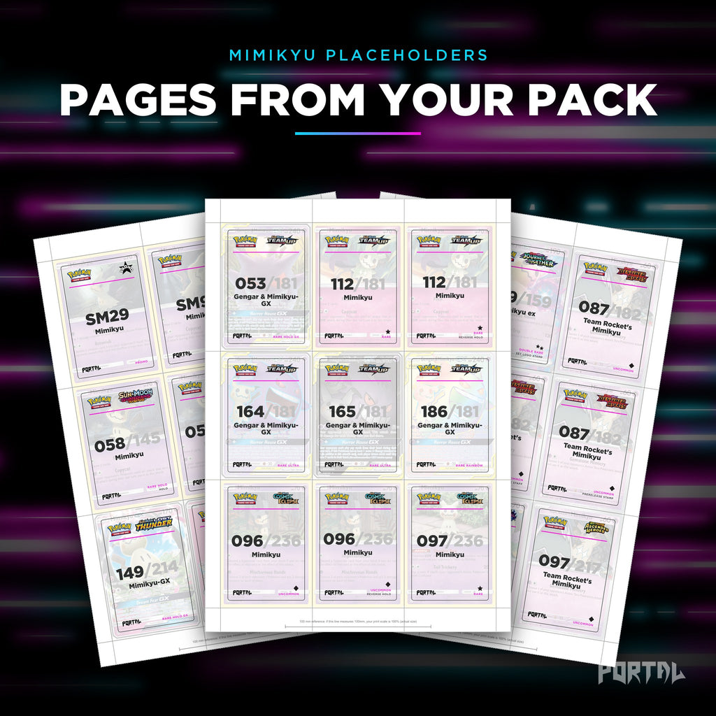 Pages from the Mimikyu placeholder pack