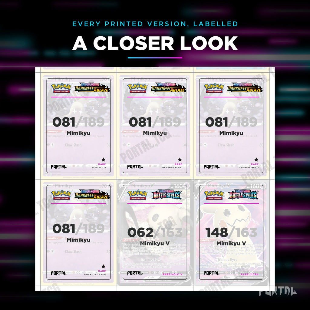 Close up of one Mimikyu placeholder page