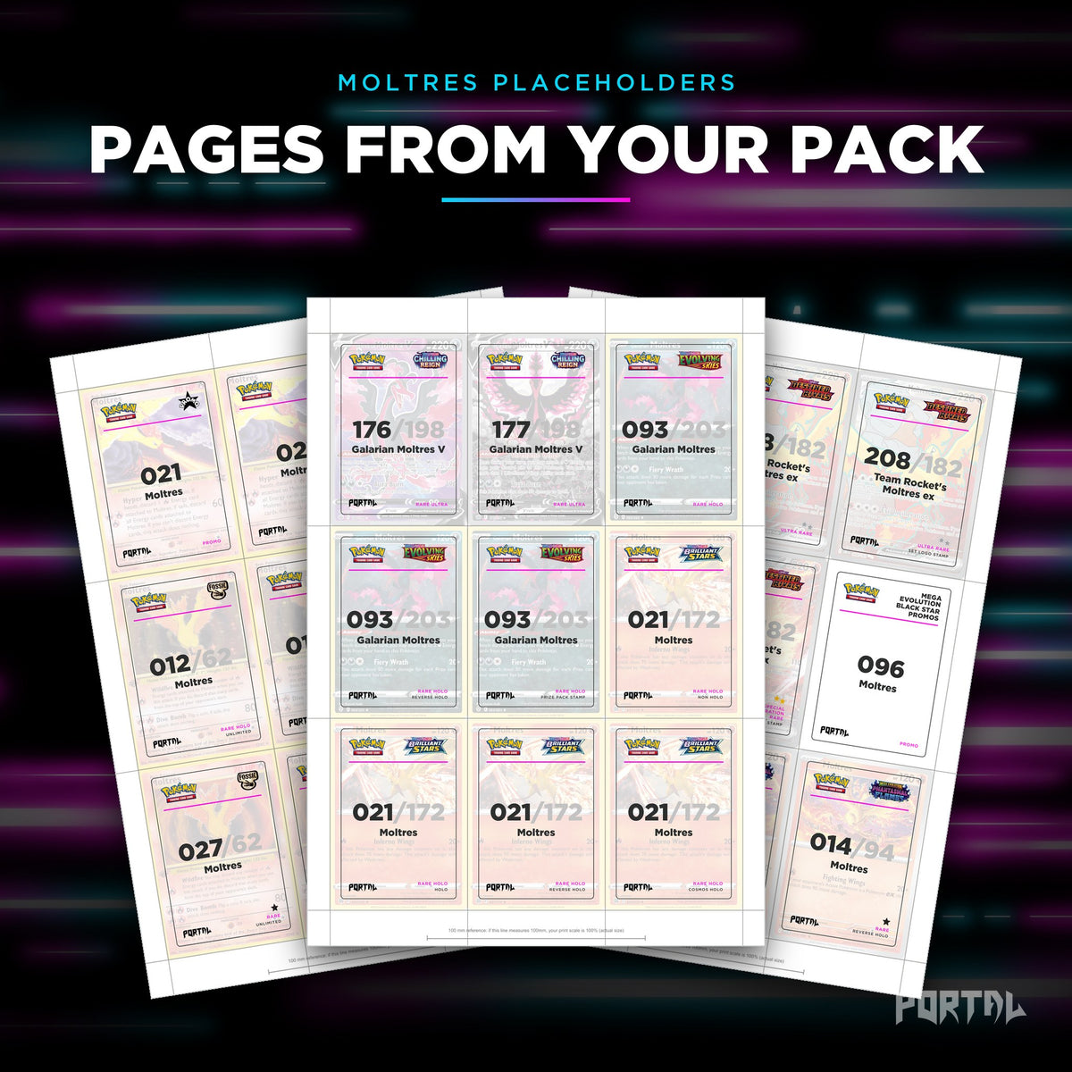 Pages from the Moltres placeholder pack