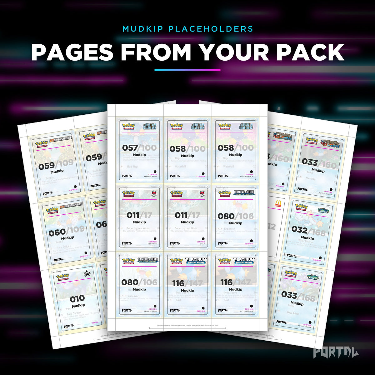 Pages from the Mudkip placeholder pack