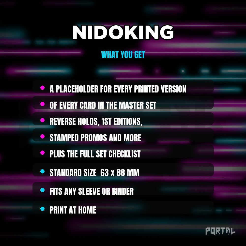 What you get in the Nidoking placeholder pack
