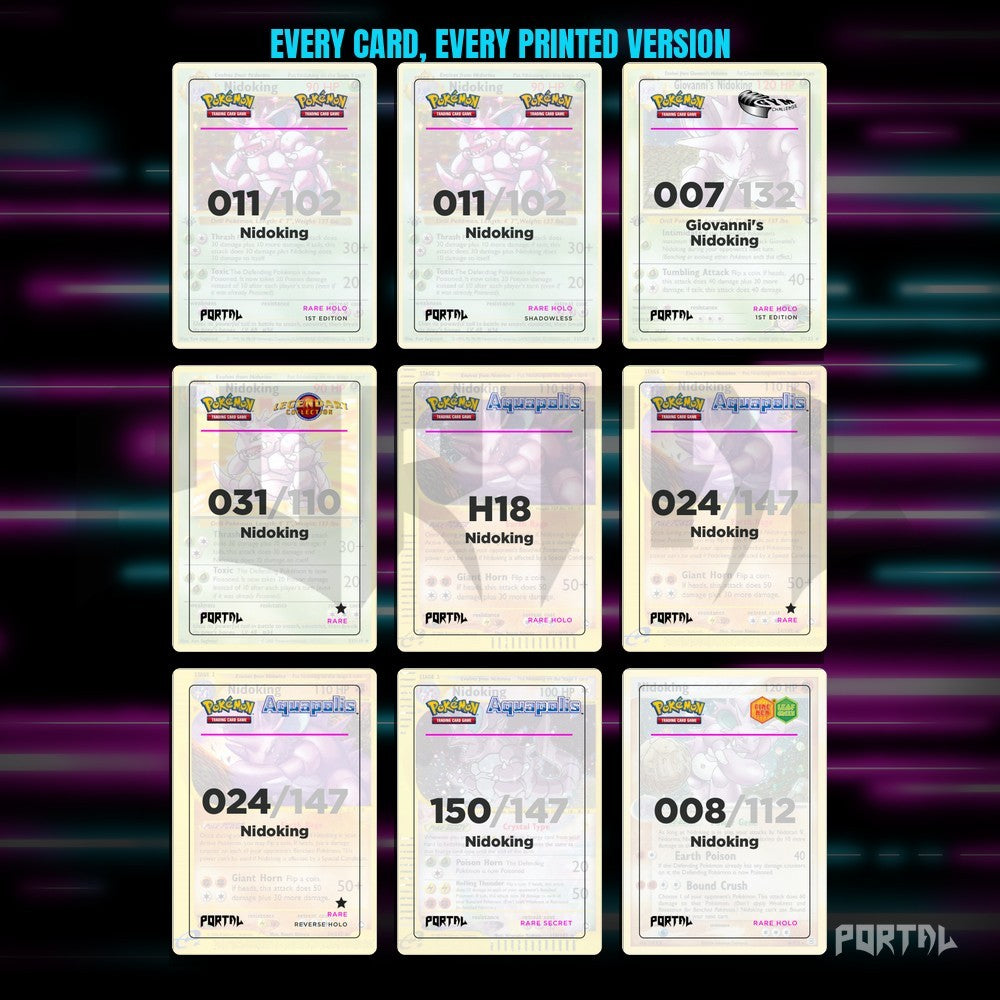 A binder page of Nidoking placeholders