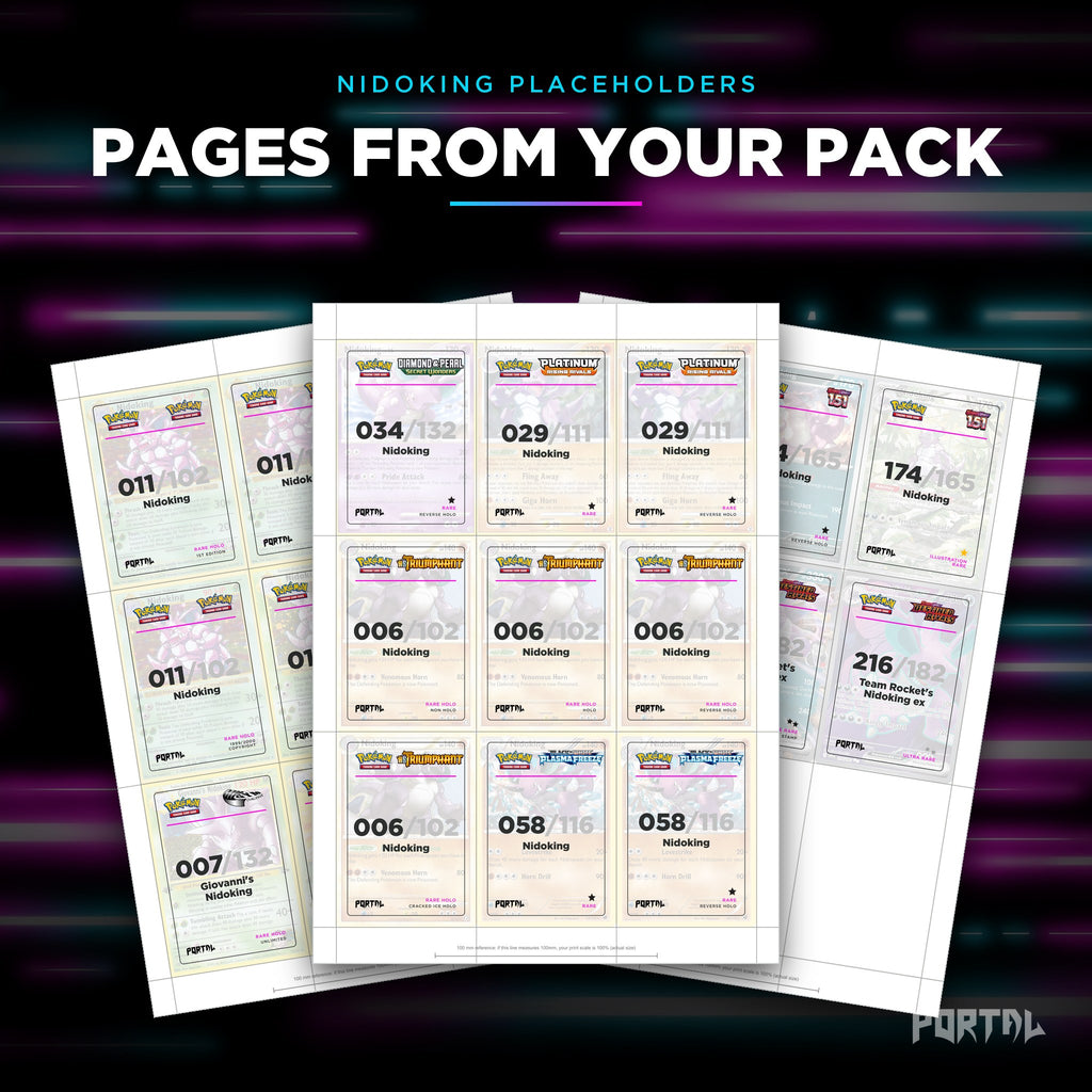 Pages from the Nidoking placeholder pack