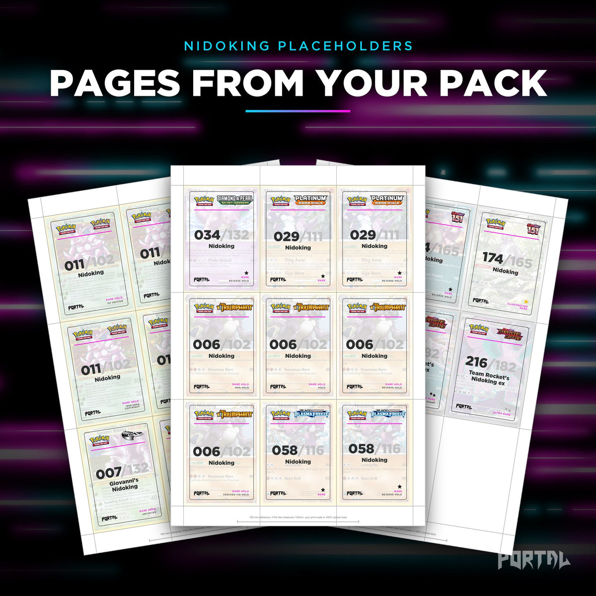 Pages from the Nidoking placeholder pack