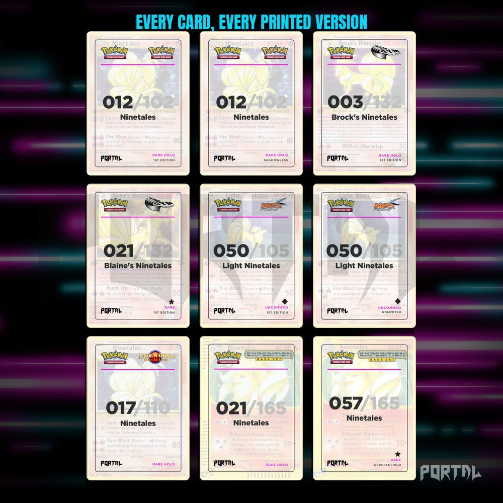 A binder page of Ninetales placeholders