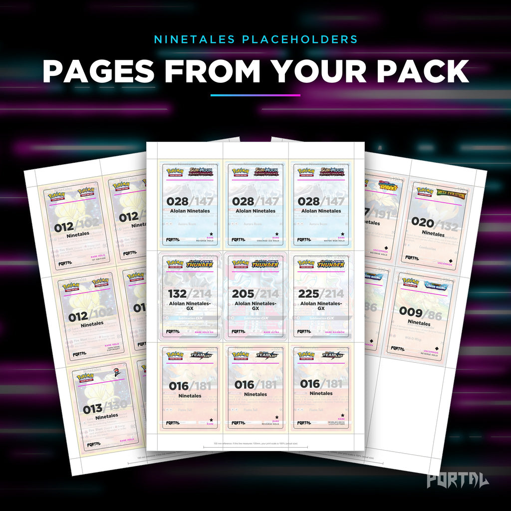 Pages from the Ninetales placeholder pack