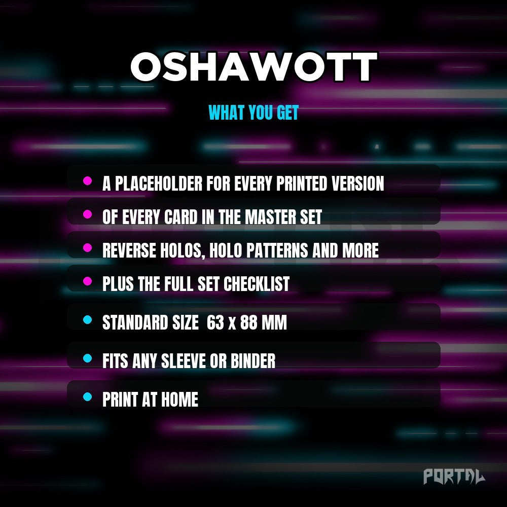 What you get in the Oshawott placeholder pack