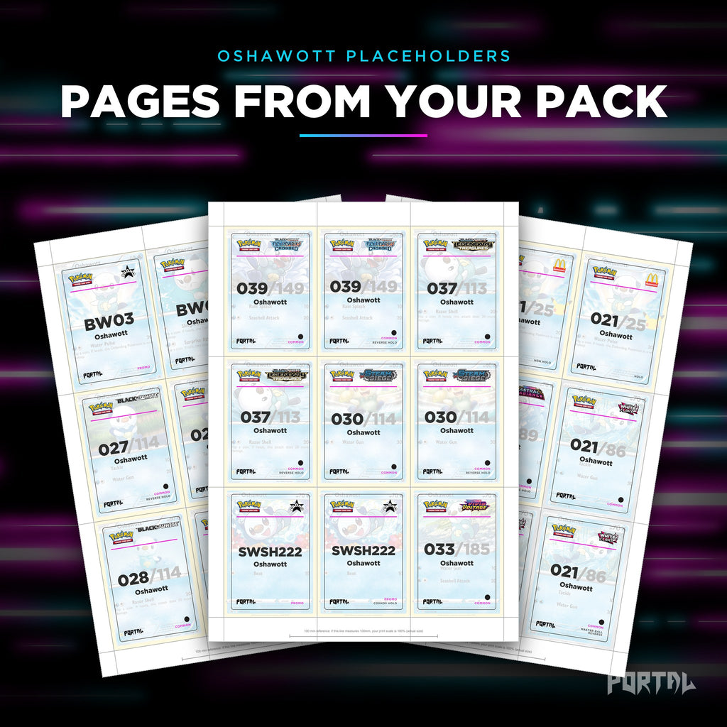 Pages from the Oshawott placeholder pack
